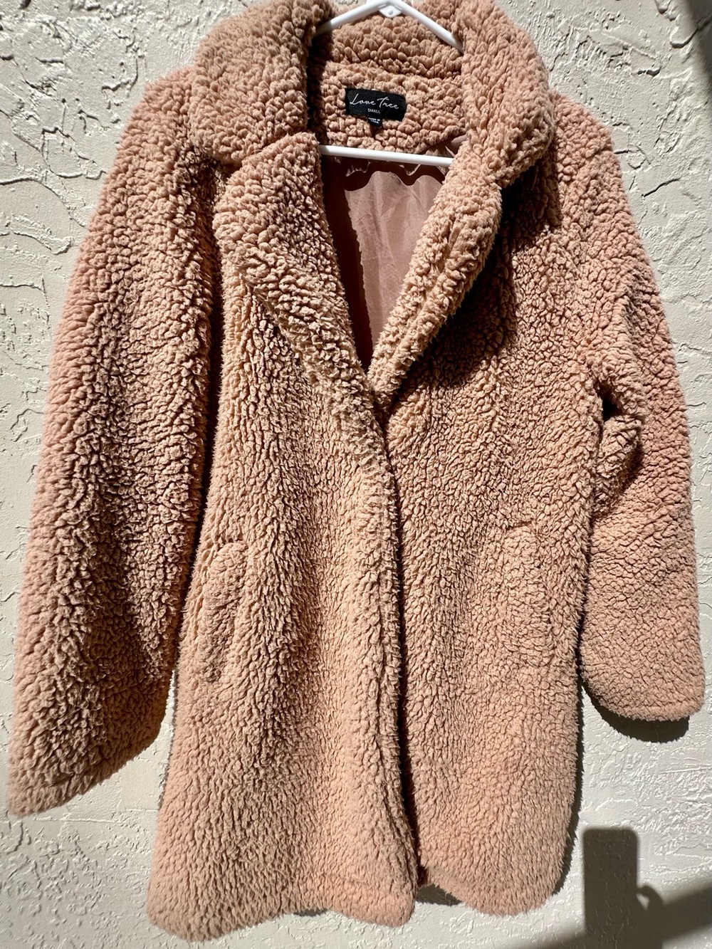Love Tree Teddy Jacket in Blush Pink